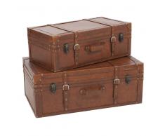 2 malles marrons L 62 cm et L 72 cm BARYTON