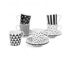 Coffret 6 tasses et soucoupes en porcelaine DRESSING