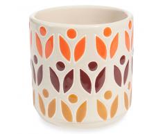 Cache-pot en grès H 11 cm SEVENTIES FLEUR