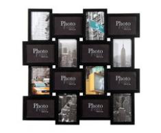 Cadre photo 16 vues noir 59 x 59 cm
