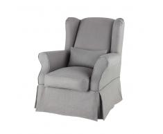 Housse de fauteuil en lin grise Cottage