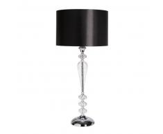 Lampe avec pied en verre avec abat-jour entissu noir CARDINET