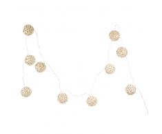 Guirlande lumineuse boules en rotin L 200 cm