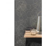 Papier peint intissé graphique gris foncé H 10,05 m x L 0,53 m GOLDINGER