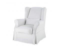 Housse de fauteuil en lin blanche Cottage