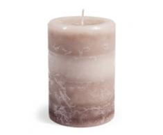 Bougie cylindrique beige foncé H 10 cm