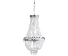 Lustre à pampilles en métal chromé D 43 cm MANOIR