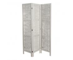 Paravent en rotin blanchi L 126 cm