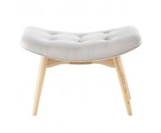 Pouf repose-pieds scandinave en tissu gris Iceberg