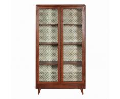 Vitrine vintage en manguier à motifs Lucette