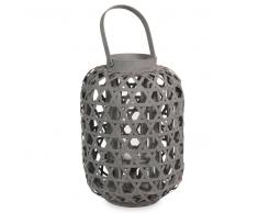 Lanterne en bambou gris H 30 cm COMODORO