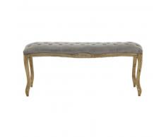 Banquette capitonnée en coton grise L 112 cm CLOTHILDE