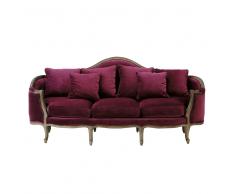 Banquette 3 places en velours figue Clarisse