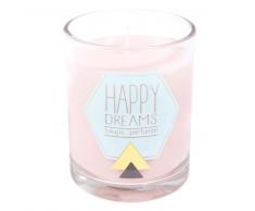 Bougie parfumée en verre rose H 10 cm HAPPY DREAMS