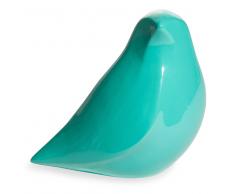 Statuette oiseau en porcelaine verte H.15cm GRAPHIC