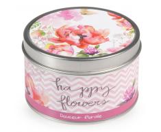 Bougie parfumée douceur florale en métal D 8 cm