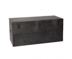 Malle en métal anthracite L 89 cm NAMASUBA