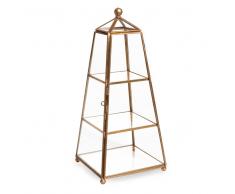 Vitrine à bijoux en verre et métal doré ÉLÉGANCE