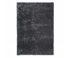 Tapis à poils longs en tissu gris 140 x 200 cm LUMIERE