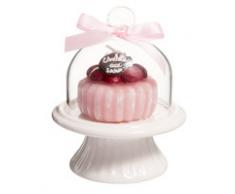 Bougie rose H 12 cm CHARLOTTE AUX FRAISES