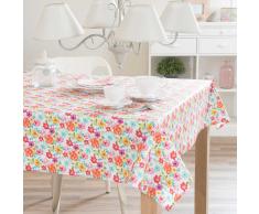 Nappe enduite carrée à fleurs en coton 140 x 140 cm ANDREA