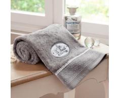 Serviette de toilette en coton grise 50 x 100 cm JEANNE