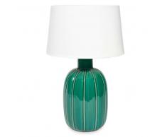 Lampe en céramique verte abat-jour écru ALANA