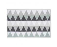 Tapis de bain en coton blanc/gris 50 x 80 cm TRIANGLE