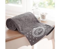 Serviette de toilette en coton grise 30 x 50 cm PARIS