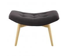 Pouf repose-pieds scandinave en tissu anthracite Iceberg