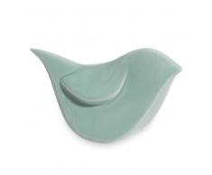 Statuette oiseau en céramique bleu-gris H.9cm SPICKY