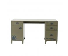 Bureau en métal vert kaki L 150 cm Douglas
