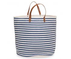 Panier à linge en coton rayé H.40cm ESCALE