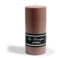 Bougie cylindrique taupe H 15 cm