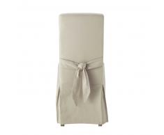 Housse de chaise avec nœud en coton mastic Margaux