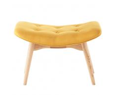 Pouf repose-pieds scandinave en tissu jaune Iceberg