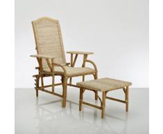 Chaise longue + repose-pieds rotin, KOK,Nantucket - KOK