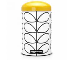 Brabantia Poubelle a pédale Retro bin 'Silent', 12 litres - Orla Kiely Cream