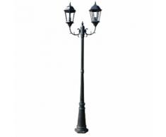 vidaXL Lampadaire extérieur double 230 cm Vert foncé/Noir