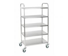 Chariot de service cuisine professionnel inox 5 étages max 320 kg - HELLOSHOP26