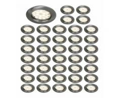 LOT DE 40 SPOT LED ENCASTRABLE COMPLETE RONDE FIXE ALU BROSSE eq. 50W - EUROBRYTE