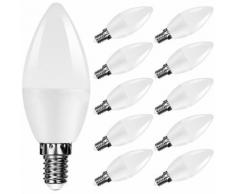 Lot 10 ampoule led E14 5W bougie blanc froid - EPISTAR