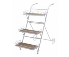 Etagère pliable en escalier - 3 niveaux - Blanc - AC-DÉCO