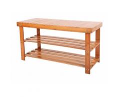 Meuble à chaussures banc banquette étagère armoire bois 90 cm - HELLOSHOP26
