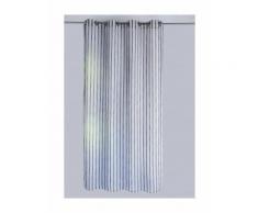 Voilage Effet Lin à Rayures Verticales Tissées Marine 140 x 240 cm - HOMEMAISON