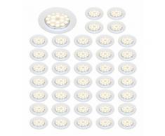LOT DE 40 SPOT LED ENCASTRABLE COMPLETE RONDE FIXE eq. 50W BLANC CHAUD 3000K - LAMPESECOENERGIE