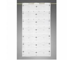 Voilage brise bise en étamine brodée ronds Gris Largeur 60 cm - HOMEMAISON
