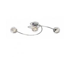 Plafonnier 3 lampes led Brilliant Cinta Chrome Acier G22693/15