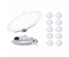 Lot de 10 Spot Encastrable LED Downlight Panel Extra-Plat 7W Blanc Froid 6000K - LAMPESECOENERGIE