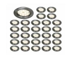 LOT DE 30 SPOT LED ENCASTRABLE COMPLETE RONDE FIXE ALU BROSSE eq. 50W - EUROBRYTE